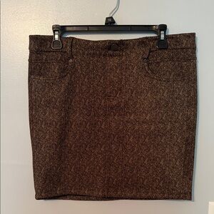 Liverpool Dark Brown Patterned Mini Skirt